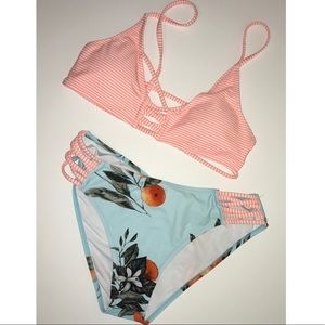 Cupshe Strappy Stripes/oranges bikini